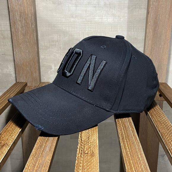 DSQUARED BLACK ICON Embroidered Baseball Cap Hat - Picture 4 of 5